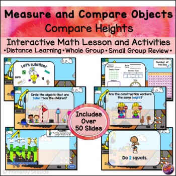 Preview of Compare Heights *INTERACTIVE PowerPoint Math Lessons* DIGITAL*