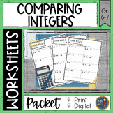 Compare Integers Snapshot Math Worksheets Digital and Print