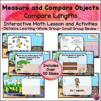 Preview of Compare Lengths *INTERACTIVE PowerPoint Math Lessons* DIGITAL*