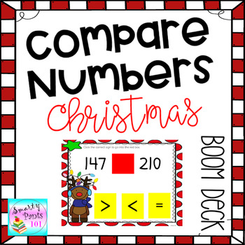 Preview of Compare Numbers 0-999 Christmas BOOM Deck