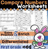 Compare Numbers Worksheets First Grade  Greater than Less 