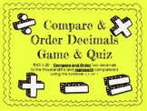 Compare & Order Decimals Game & Quiz - TEKS 5.2B
