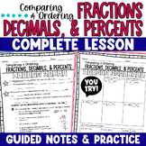 Compare & Order Fractions Decimals and Percents Guided Les