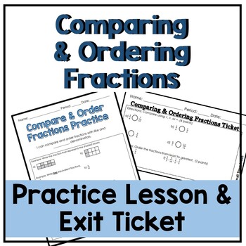 Preview of Compare & Order Fractions Guided Notes | Exit Ticket | Math