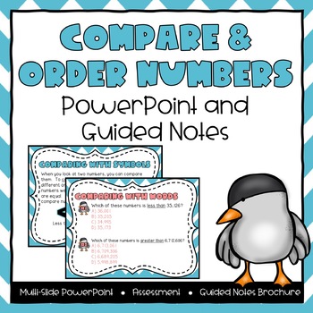 Preview of Compare & Order Numbers Powerpoint & Guided Notes - Fourth Grade