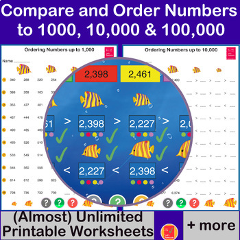 Preview of Compare & Order Numbers up to 1000, 10 000 and 100 000