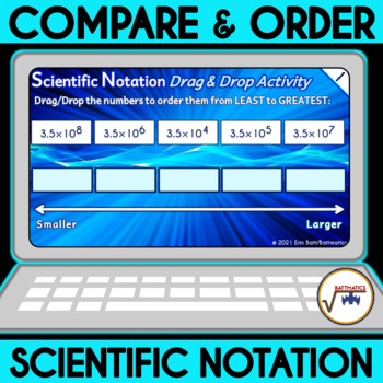 Preview of Compare & Order Scientific Notation  DIGITAL DRAG & DROP MATCHING ACTIVITY