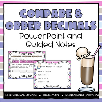 Preview of Compare, Order, and Round Decimals Powerpoint & Guided Notes - Fourth Grade