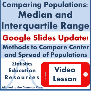 Preview of Compare Populations Video Lesson: Median and Interquartile Range (Common Core)