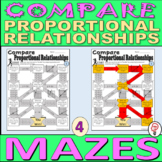 Compare Proportional Relationships - MAZE worksheets - 8.EE.B.5