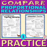 Compare Proportional Relationships - practice worksheets -
