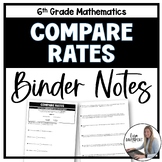 Compare Rates Binder Notes - 6th Grade Math