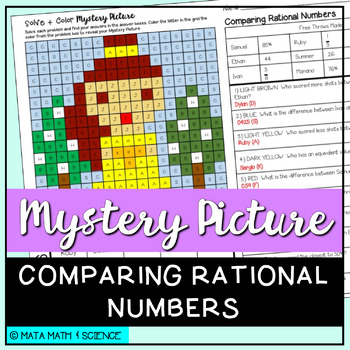 Preview of Compare Rational Numbers: Math Mystery Picture