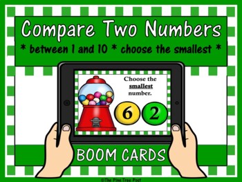 Preview of Compare Two Numbers (1-10 * Choose the Smallest) BOOM Cards | Digital Task Cards