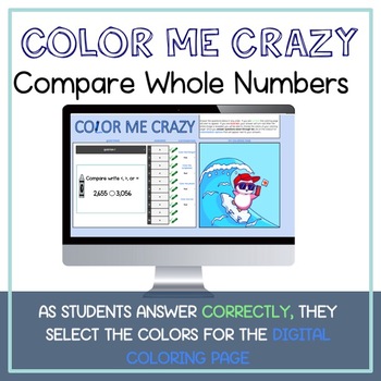 Preview of Compare Whole Numbers Color the Digital Picture