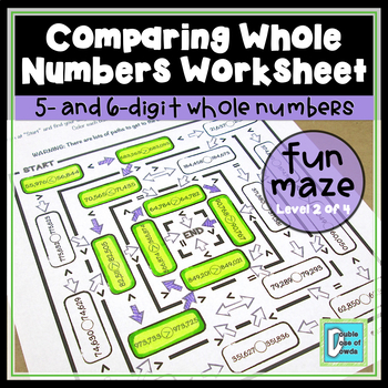 Preview of Compare Whole Numbers Worksheet - 6 digits