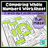 Compare Whole Numbers Worksheet - 6 digits