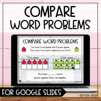 Preview of Compare Word Problems Within 10 for Google Slides - Distance Learning