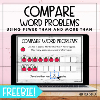 Preview of Compare Word Problems for Google Slides - Freebie