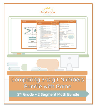 Preview of 2nd Grade Math | Compare and Contrast 3 Digit Numbers Bundle with Game