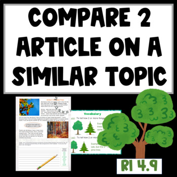 Preview of Compare and Contrast 2 Articles on 1 Topic Lessons for RI4.9