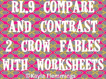 Preview of Compare and Contrast 2 Crow Fables - 3 different pairs of stories and worksheets