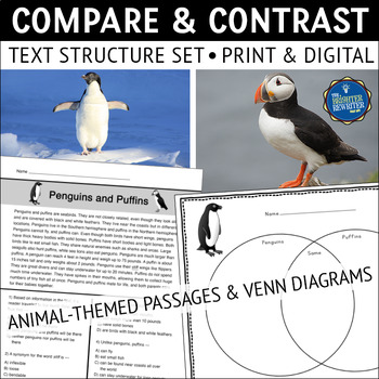 Preview of Compare and Contrast Animals Reading Comprehension Passages Set 2