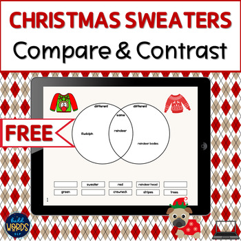 Preview of Compare and Contrast Christmas Sweater Attributes Free Speech Therapy Activity