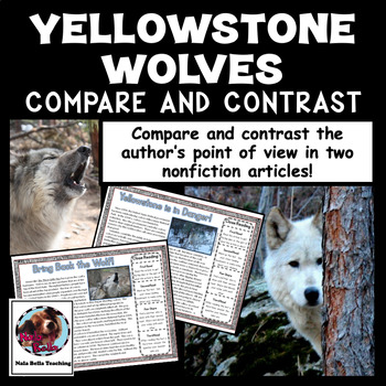 Preview of Compare and Contrast Close Reading Lesson Yellowstone Wolves