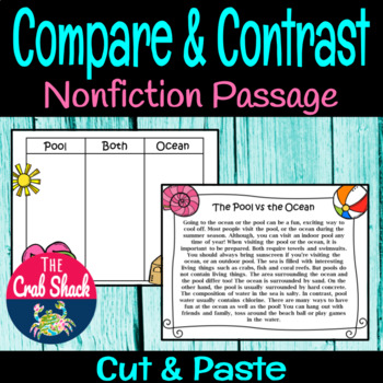 Preview of Compare and Contrast Cut and Paste Passage