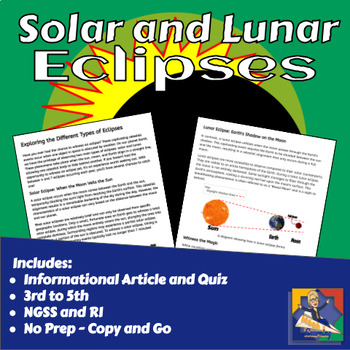 Preview of Compare and Contrast Eclipses - Solar and Lunar
