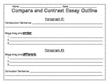 checklist for compare and contrast essay