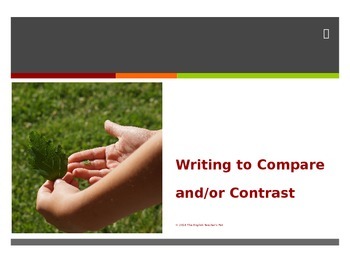 Preview of Compare and Contrast Essay Writing PowerPoint and Note taking sheet