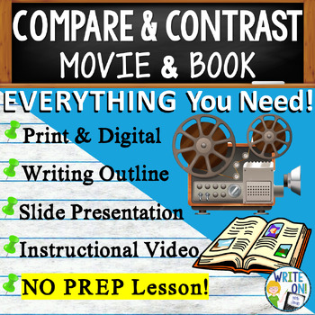 Preview of Compare and Contrast Essay Writing Prompt - Outline - Organizer - Movies & Books