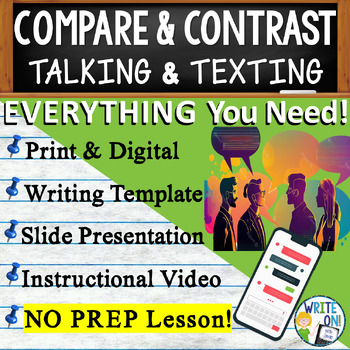 Preview of Compare and Contrast Essay Writing - Outline - Organizer - Talking & Texting