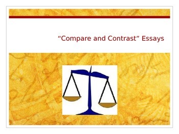 Preview of Compare and Contrast Essays