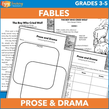 Preview of Compare and Contrast Fables with 3 Tales in Prose and Drama