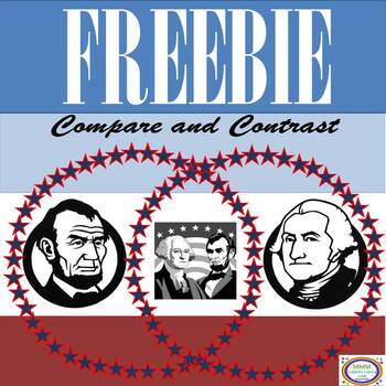 Preview of Distance Learning FREEBIE Compare and Contrast Venn Feb Presidents Abe & George