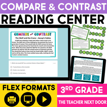 Preview of Compare and Contrast Reading Center Fiction - Compare and Contrast Reading Game