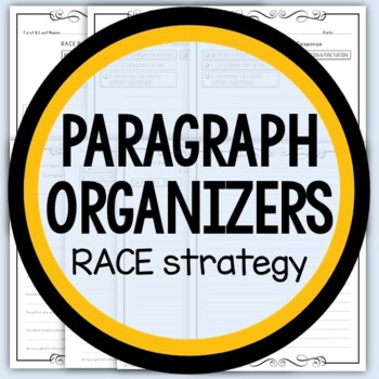 Preview of EDITABLE Paragraph Organizers (RACE method, compare and contrast)