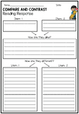 Compare and Contrast Reading Response Template