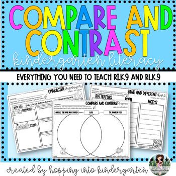 Preview of Compare and Contrast Graphic Organizers - Kindergarten - RI.K.9 and RL.K.9
