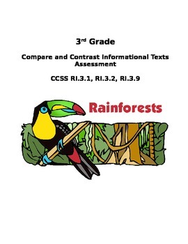 Preview of Compare and Contrast Informational Texts Assessment #2 CCSS RI3.9