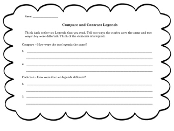 Preview of Compare and Contrast Legends