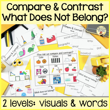 Preview of Comparing Contrasting What Does Not Belong Speech Language Therapy Visuals