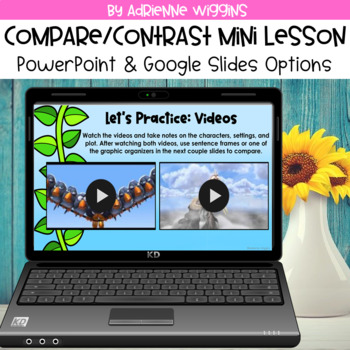 Preview of Compare and Contrast Mini Lesson (PPT & Google Classroom) Distance Learning
