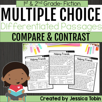 Preview of Compare and Contrast Multiple Choice Passages 1st and 2nd Grade - RL.1.9 RL.2.9