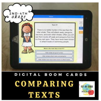 Preview of Compare and Contrast Non-Fiction Text- Boom Cards- Digital Learning