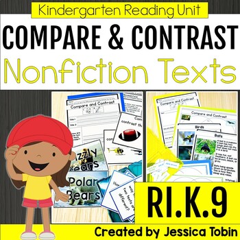 Preview of Compare and Contrast Nonfiction RI.K.9, Worksheets Lessons Kindergarten RIK.9