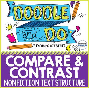 Preview of Compare and Contrast - Nonfiction Text Structure - Sketch Notes and Activities